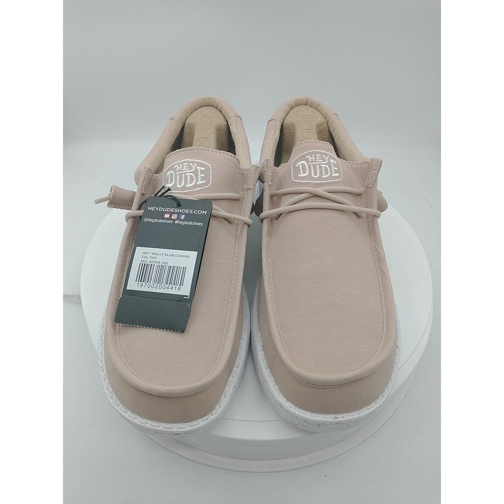 Hey Dude Wally Slub Canvas White Slip On Comfort Shoes Sneakers Size 11